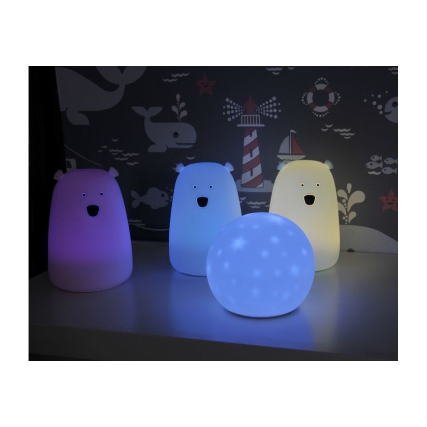 LED RGB Lasten kosketusvalaisin KARHU LED / 0,8W / 5V vaaleanpunainen + USB