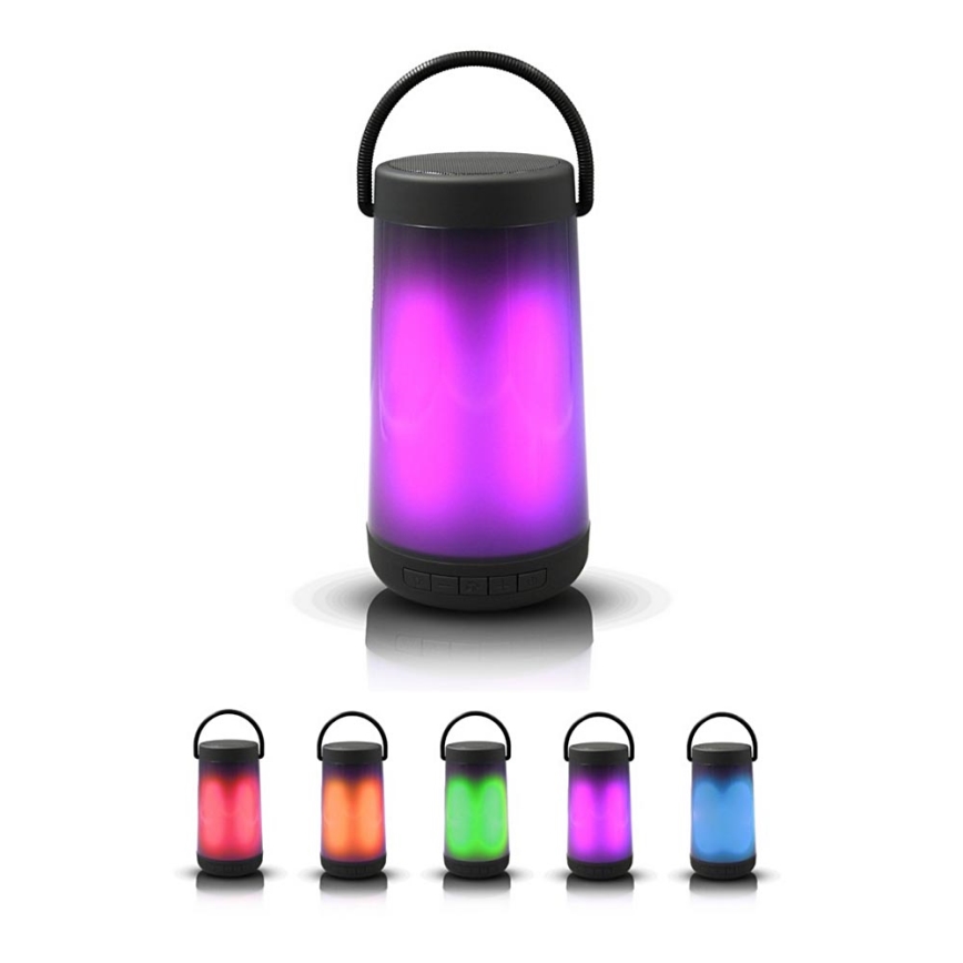LED RGB Pöytävalaisin Bluetooth-kaiuttimella 5W/3,7V 2000 mAh