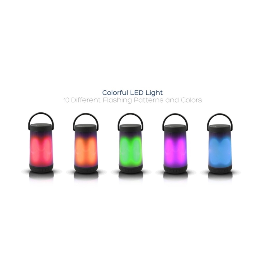 LED RGB Pöytävalaisin Bluetooth-kaiuttimella 5W/3,7V 2000 mAh