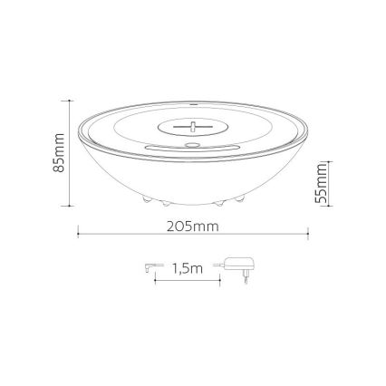 LED RGB Pöytävalaisin langattomalla latauksella LED/10W/230V
