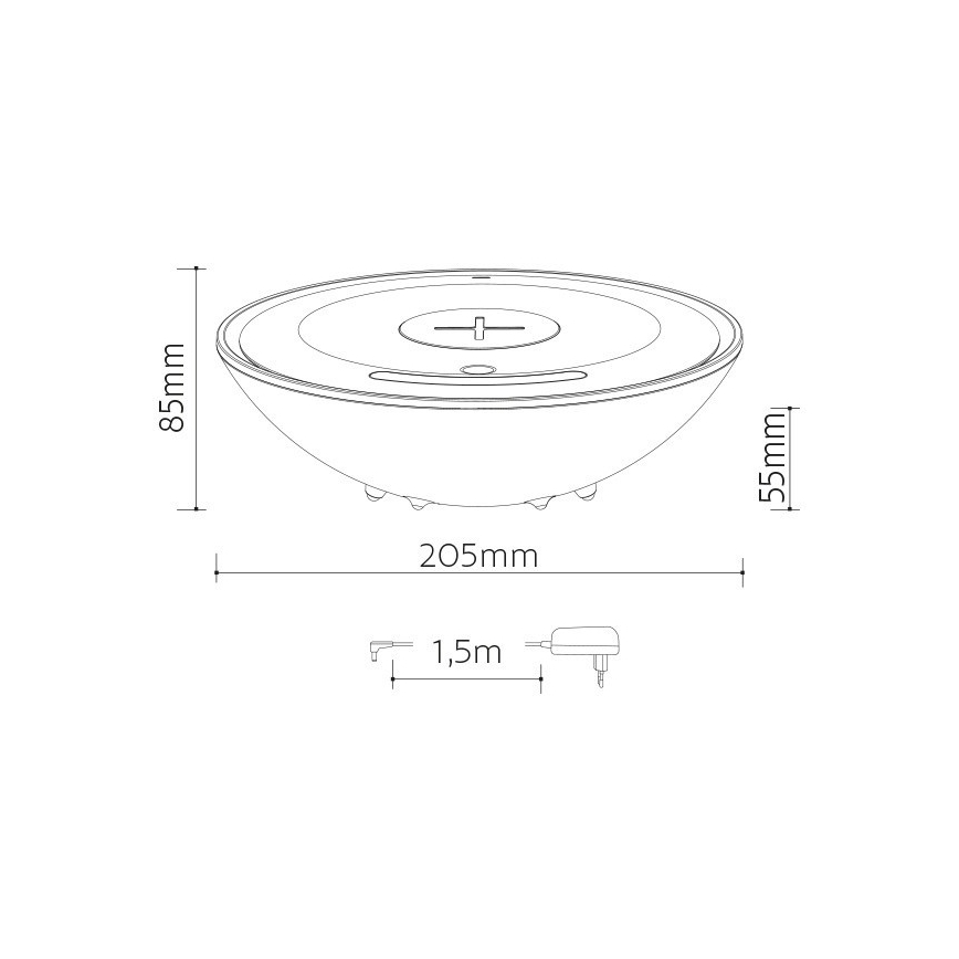 LED RGB Pöytävalaisin langattomalla latauksella LED/10W/230V