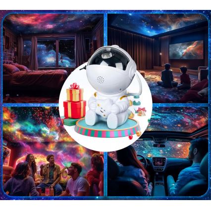 LED RGB Projektori LED/5W/5V astronautti + kaukosäädin