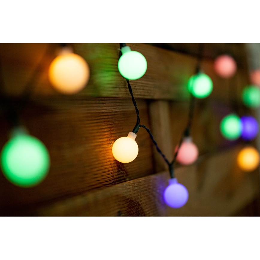 LED RGB Solar ketju PARTY 30xLED/1,2V 3,9 m IP44