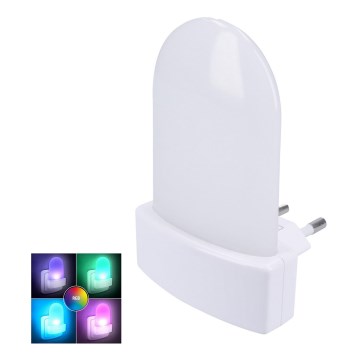 LED RGB -suuntapistorasiavalo anturilla LED/0,5W/230V