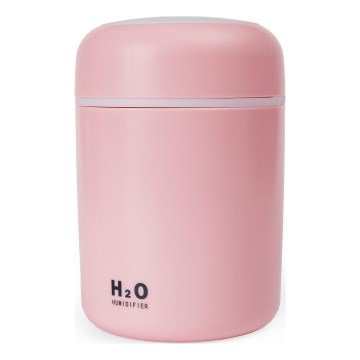 LED RGB Ultraäänihajotin ja ilmankostutin LED/2W 300ml vaaleanpunainen