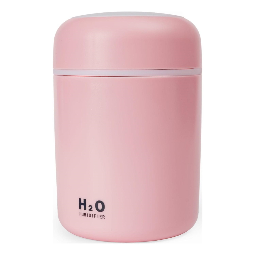 LED RGB Ultraäänihajotin ja ilmankostutin LED/2W 300ml vaaleanpunainen