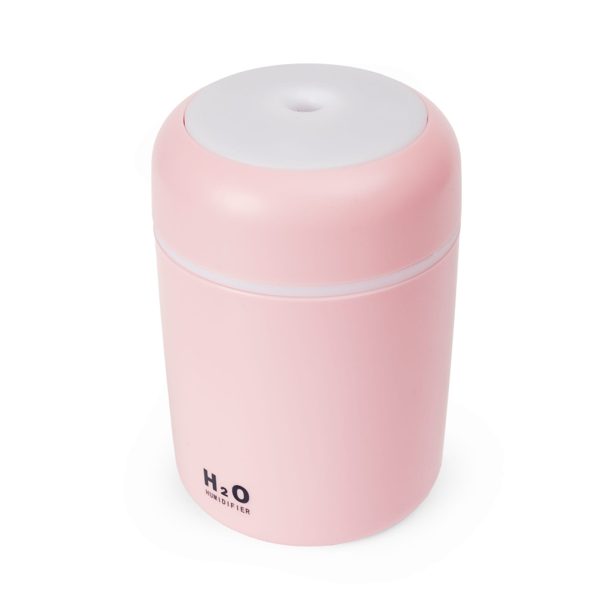 LED RGB Ultraäänihajotin ja ilmankostutin LED/2W 300ml vaaleanpunainen