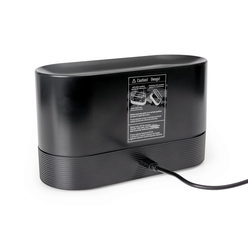 LED RGB Ultraäänihajotin ja ilmankostutin taustavalolla 180ml musta