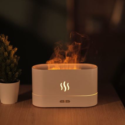 LED RGB ultraääninen aromaattinen diffuuseri ja ilmankostutin valaistuksella 180 ml valkoinen