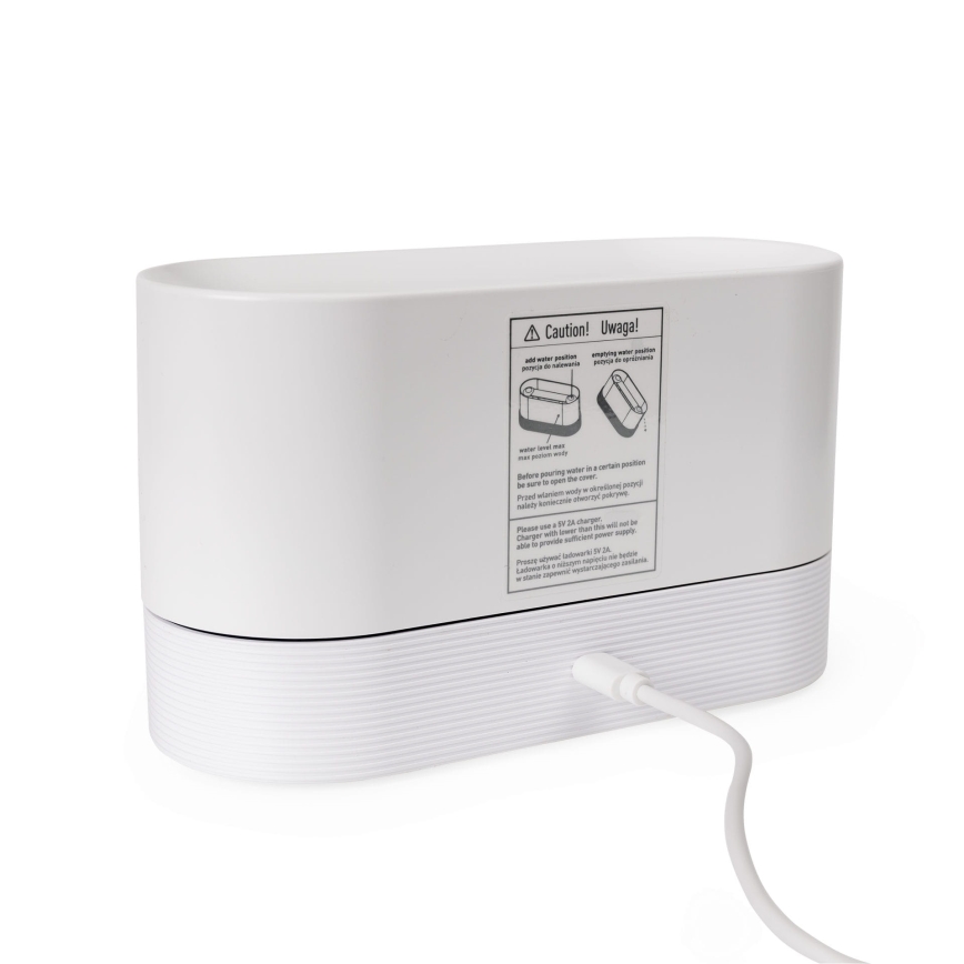 LED RGB ultraääninen aromaattinen diffuuseri ja ilmankostutin valaistuksella 180 ml valkoinen