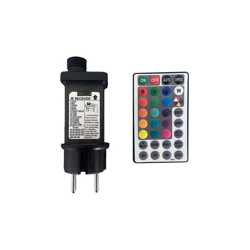 LED RGB Valoketju ulkokäyttöön STRING 13 m 15xLED/0,5W/230V IP44 + kauko-ohjaus