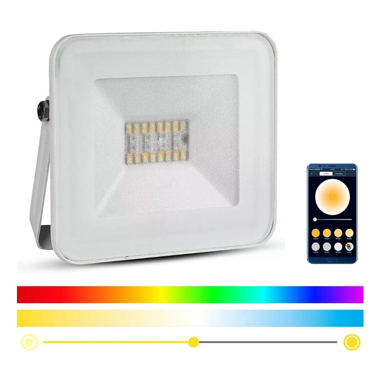 LED RGB Valonheitin LED/20W/230V IP65 valkoinen
