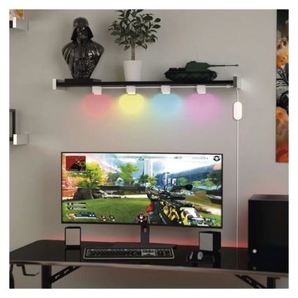 LED RGBIC+CCT Koristeketju kohdevaloilla GoSmart - jatko 4xLED/7W/230V 85 cm Wi-Fi Tuya