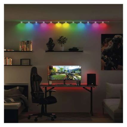 LED RGBIC+CCT Koristeketju kohdevaloilla GoSmart - jatko 4xLED/7W/230V 85 cm Wi-Fi Tuya