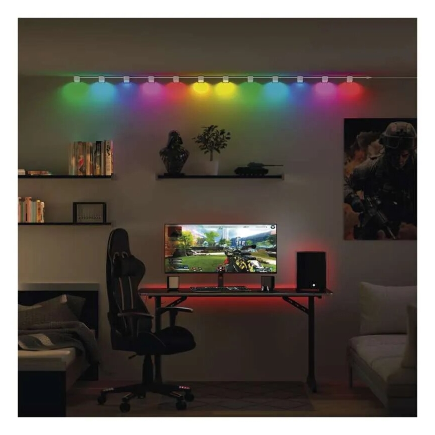 LED RGBIC+CCT Koristeketju kohdevaloilla GoSmart - jatko 4xLED/7W/230V 85 cm Wi-Fi Tuya