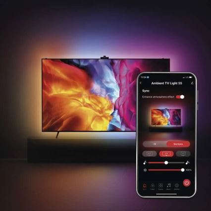 LED RGBIC Himmennettävä nauha televisioon GoSmart LED/24W/230V 55“