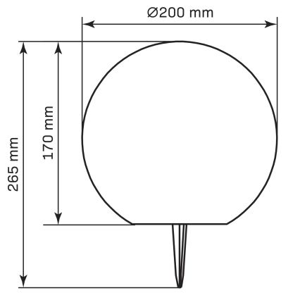 LED RGBW Aurinkolamppu BALL LED/3,2V halkaisija 20 cm IP65 + kauko-ohjaus