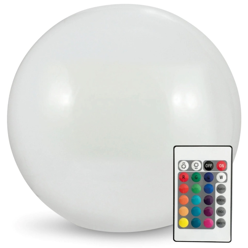 LED RGBW Aurinkolamppu BALL LED/3,7V 1500 mAh halkaisija 50 cm IP65 + kauko-ohjaus