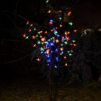 LED RGBW Aurinkovalo TREE LED/0,1W/1,2V 600 mAh IP44 ruskea