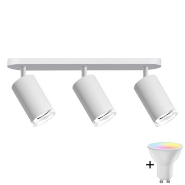 LED RGBW Himennettävä kylpyhuoneen kohdevalaisin TURYN 3xGU10/6,5W/230V 2700-6500K Wi-Fi IP44 valkoinen