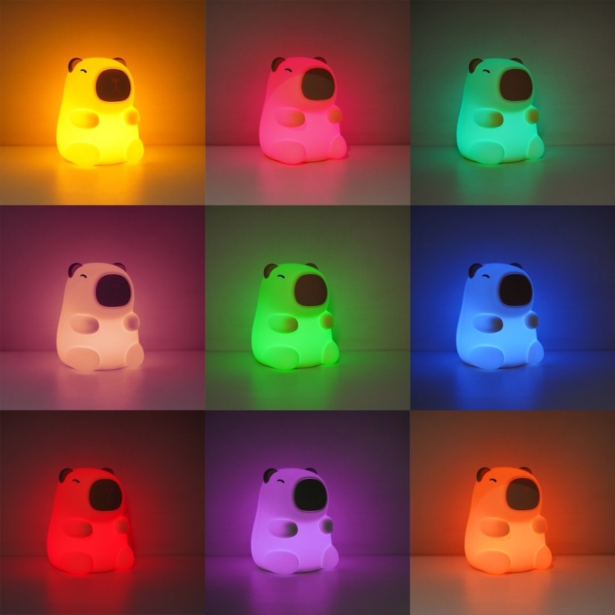 LED RGBW himmennettävä ladattava kosketusohjattu lasten yövalo KAPYBARA LED/0,45W/5V 800 mAh