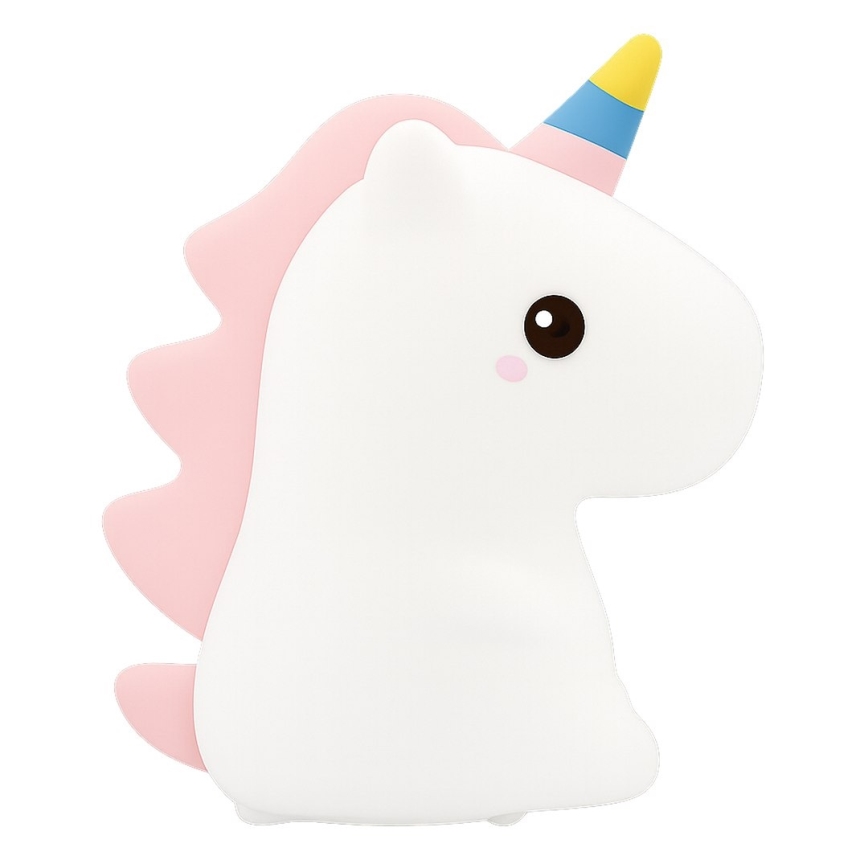 LED RGBW himmennettävä ladattava kosketusohjattu lasten yövalo UNICORN LED/1W/5V 1200 mAh
