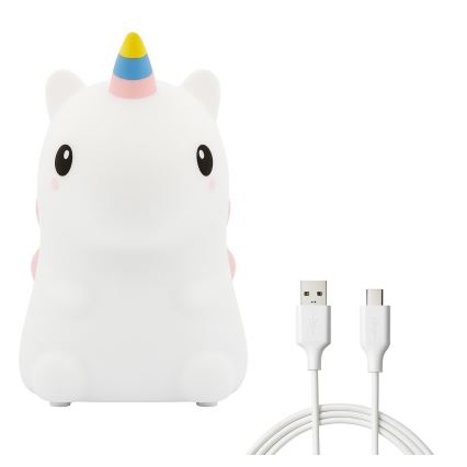 LED RGBW himmennettävä ladattava kosketusohjattu lasten yövalo UNICORN LED/1W/5V 1200 mAh