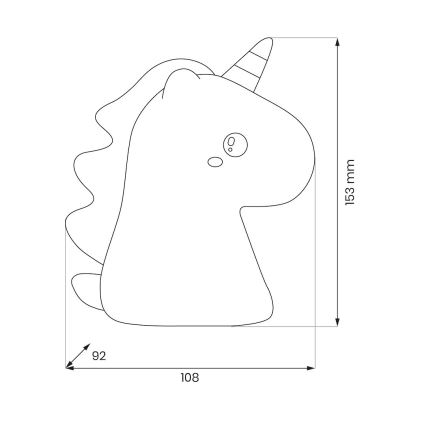 LED RGBW himmennettävä ladattava kosketusohjattu lasten yövalo UNICORN LED/1W/5V 1200 mAh