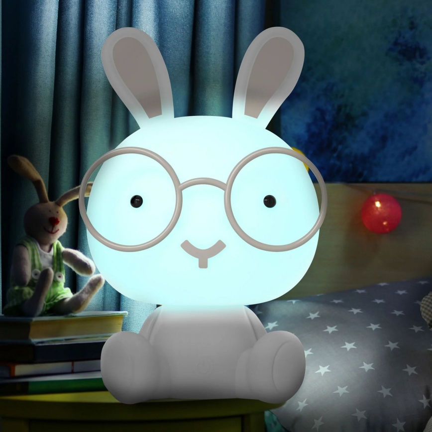 LED RGBW Himmennettävä children's yö pieni lamppu LED/2,5W/230V kani valkoinen