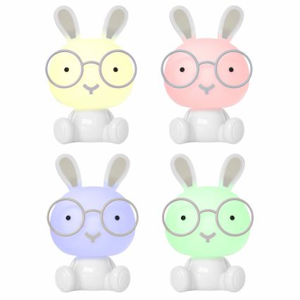 LED RGBW Himmennettävä children's yö pieni lamppu LED/2,5W/230V kani valkoinen