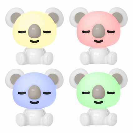 LED RGBW Himmennettävä children's yö pieni lamppu LED/2,5W/230V koala valkoinen
