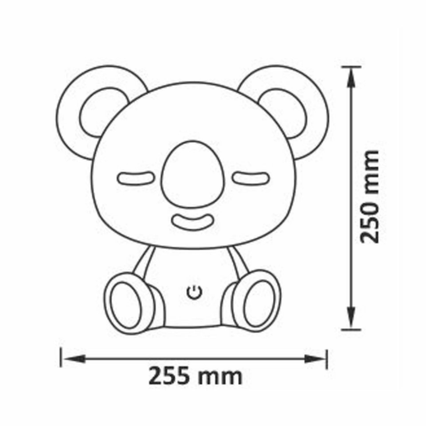 LED RGBW Himmennettävä children's yö pieni lamppu LED/2,5W/230V koala valkoinen