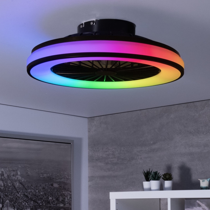 LED RGBW Himmennettävä kattovalaisin tuulettimella PLAVE LED/48W/230V 3000/4000/6500K + kauko-ohjaus