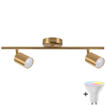 LED RGBW himmennettävä kohdevalaisin GOLDI 2xGU10/6,5W/230V 2700-6500K Wi-Fi kultainen