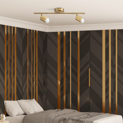 LED RGBW himmennettävä kohdevalaisin GOLDI 2xGU10/6,5W/230V 2700-6500K Wi-Fi kultainen