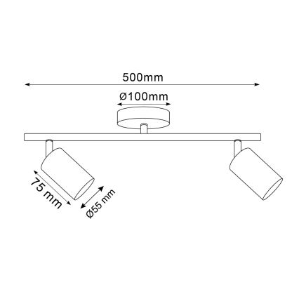 LED RGBW himmennettävä kohdevalaisin GOLDI 2xGU10/6,5W/230V 2700-6500K Wi-Fi kultainen