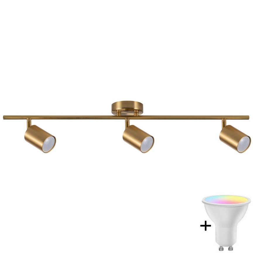 LED RGBW himmennettävä kohdevalaisin GOLDI 3xGU10/6,5W/230V 2700-6500K Wi-Fi kultainen