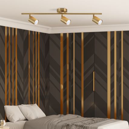 LED RGBW himmennettävä kohdevalaisin GOLDI 3xGU10/6,5W/230V 2700-6500K Wi-Fi kultainen