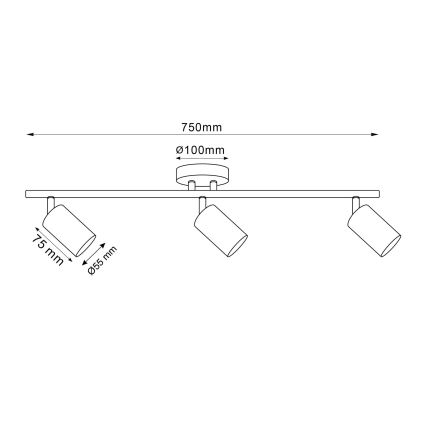 LED RGBW himmennettävä kohdevalaisin GOLDI 3xGU10/6,5W/230V 2700-6500K Wi-Fi kultainen