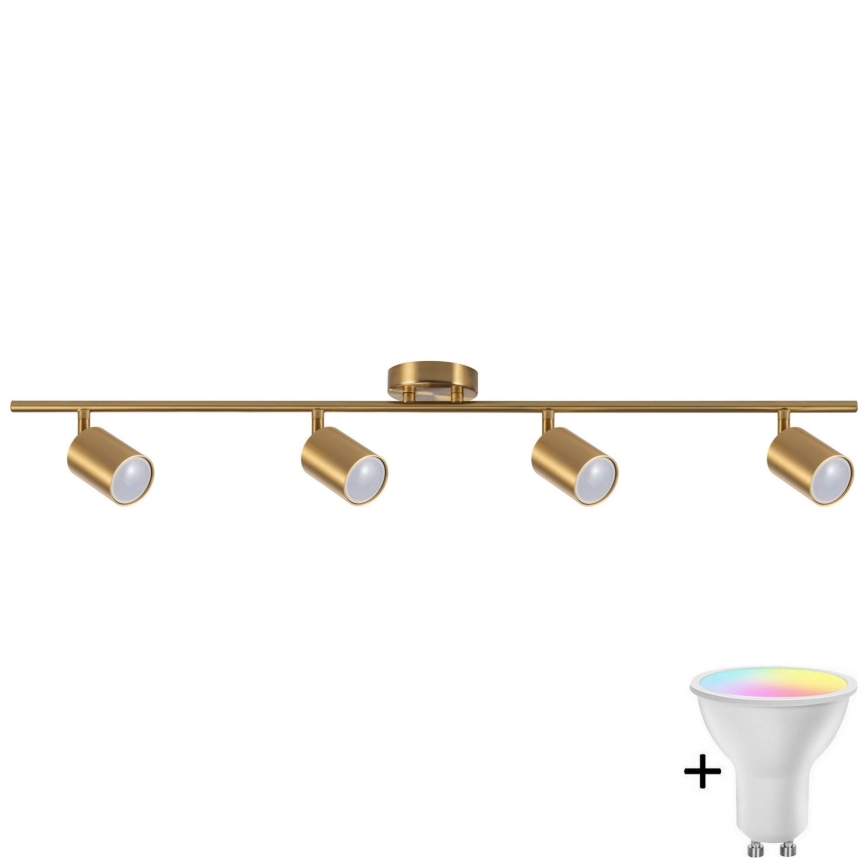 LED RGBW himmennettävä kohdevalaisin GOLDI 4xGU10/6,5W/230V 2700-6500K Wi-Fi kulta