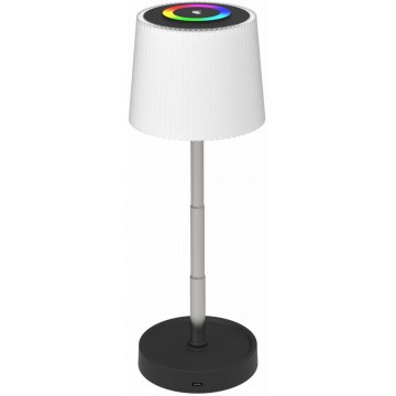 LED RGBW – himmennettävä kosketusohjattu ladattava pöytälamppu ulkokäyttöön, LED/2W/5V, IP44, 1200 mAh, harmaa