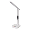 LED RGBW Himmennettävä kosketuspöytälamppu langattomalla latauksella, näyttö ja USB-portti MAGNUS LED/6W/5V 3000-6500K valkoinen