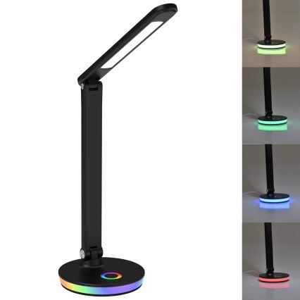 LED RGBW Himmennettävä kosketuspöytävalaisin NEPTUN LED/7W/230V musta