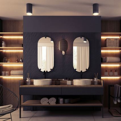 LED RGBW himmennettävä kylpyhuoneen kohdevalaisin TURYN 1xGU10/6,5W/230V 2700-6500K Wi-Fi IP44 musta