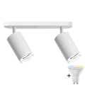 LED RGBW Himmennettävä kylpyhuoneen kohdevalaisin TURYN 2xGU10/6,5W/230V 2700-6500K Wi-Fi IP44 valkoinen