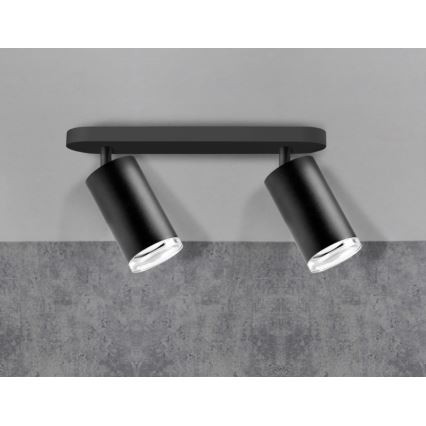 LED RGBW himmennettävä kylpyhuoneen kohdevalaisin TURYN 2xGU10/6,5W/230V 2700-6500K Wi-Fi IP44 musta