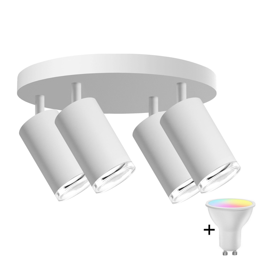 LED RGBW himmennettävä kylpyhuoneen kohdevalaisin TURYN 4xGU10/6,5W/230V 2700-6500K Wi-Fi IP44 valkoinen