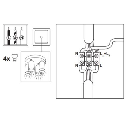 LED RGBW himmennettävä kylpyhuoneen kohdevalaisin TURYN 4xGU10/6,5W/230V 2700–6500K Wi-Fi IP44 musta