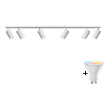 LED RGBW himmennettävä kylpyhuoneen kohdevalaisin TURYN 6xGU10/6,5W/230V 2700-6500K Wi-Fi IP44 valkoinen