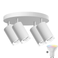 LED RGBW Himmennettävä kylpyhuoneen spottilamppu TURYN 4xGU10/6,5W/230V 2700-6500K Wi-Fi IP44 valkoinen